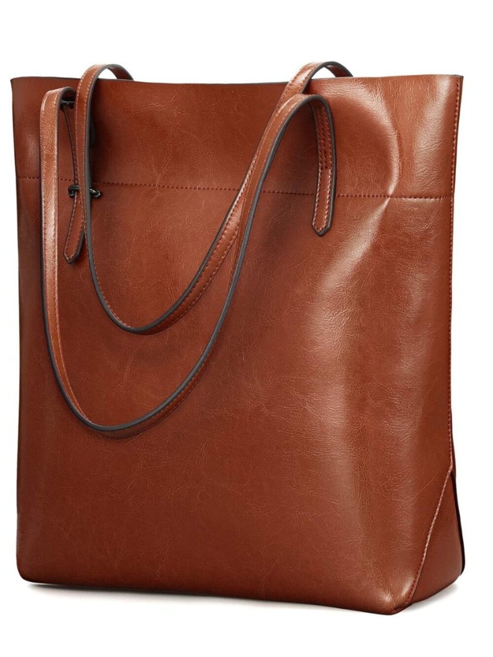 Vintage Genuine Leather Tote Shoulder Handbag for Woman